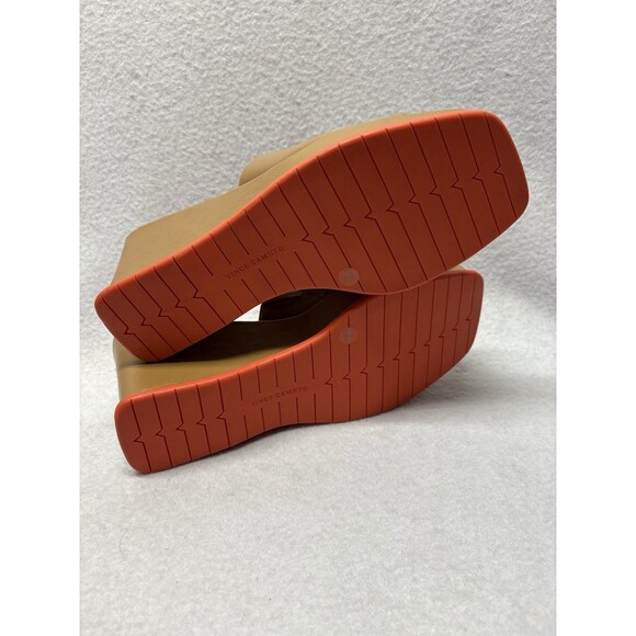 Vince Camuto Platform Slide Sandals Falivda Maple Size 9 Leather NWOT - Picture 5 of 6